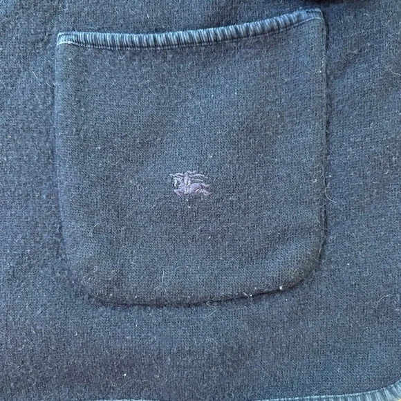 Vintage Burberry Car Coat Womens Sz 18 House Check Blue Hooded Wool Jacket - Picture 4 of 15